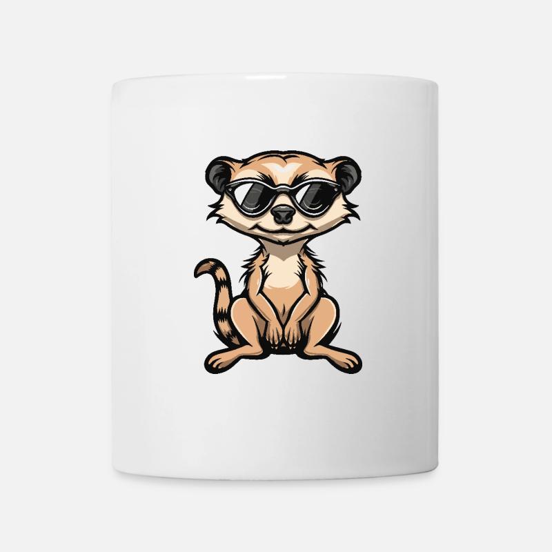 Erdmännchen Cool Comic - Tasse - Weiß