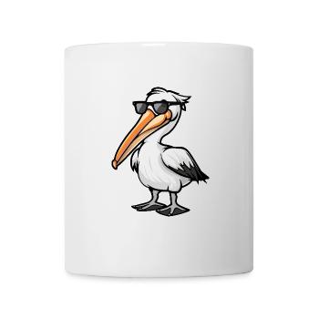 Pelikan Vogel Cool Comic - Tasse - Weiß - Vorne