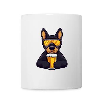 Dobermann Hund Apres Ski Bier - Tasse - Weiß - Vorne