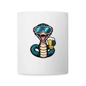 Schlange Kobra Apres Ski Bier - Tasse - Weiß - Vorne