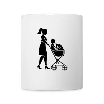 Mama Kinderwagen Baby - Tasse - Weiß - Vorne