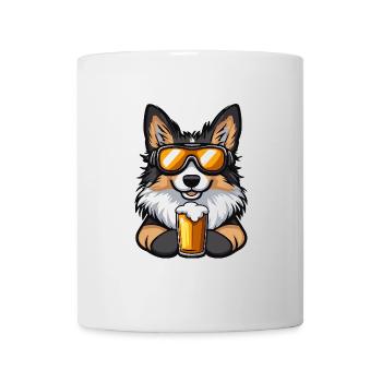 Border Collie Hund Apres Ski Bier Comic - Tasse - Weiß - Vorne