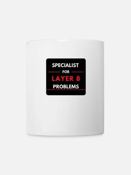 Spécialiste des problèmes de couche 8 (rouge) - Mug blanc - blanc