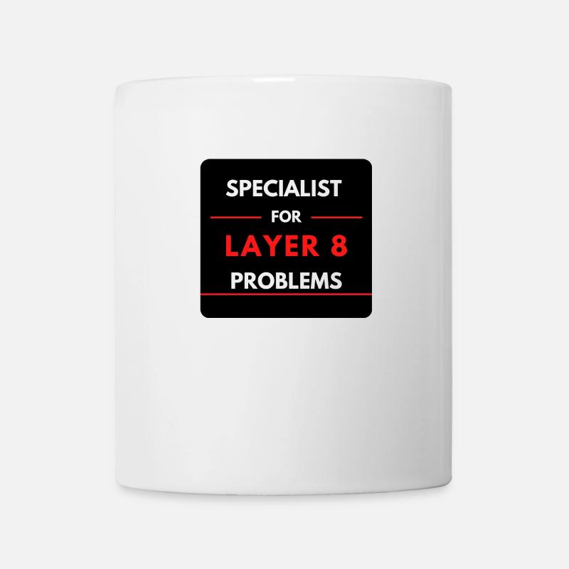 Spécialiste des problèmes de couche 8 (rouge) - Mug blanc - blanc