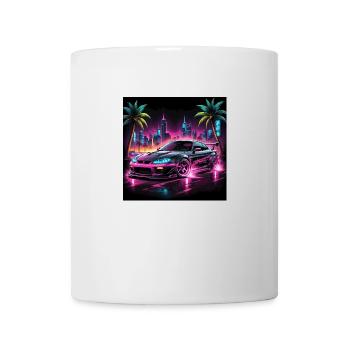 JDM sport voiture tuning ville palmiers néon lumière dérive - Mug blanc - blanc - Devant