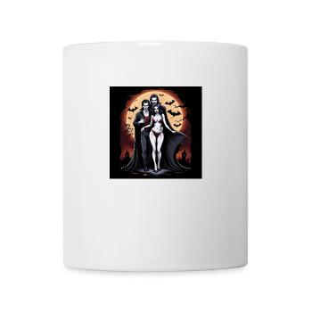 Vampire Couple Halloween Citrouille Chauve-souris Costume - Mug blanc - blanc - Devant