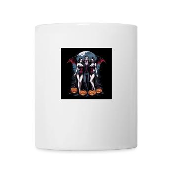 Vampire Couple Halloween Citrouille Chauve-souris Costume - Mug blanc - blanc - Devant