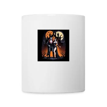 Vampire Couple Halloween Citrouille Chauve-souris Costume - Mug blanc - blanc - Devant