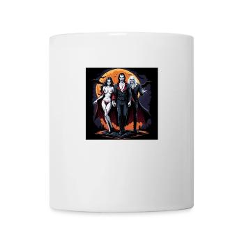 Vampire Paar Halloween Kürbis Fledermaus Kostüm - Tasse - Weiß - Vorne