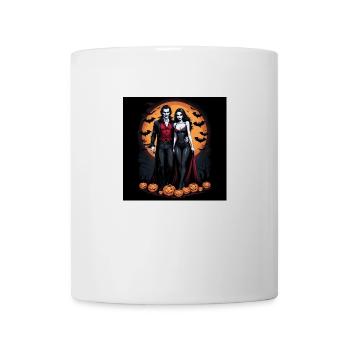 Vampire Paar Halloween Kürbis Fledermaus Kostüm - Tasse - Weiß - Vorne