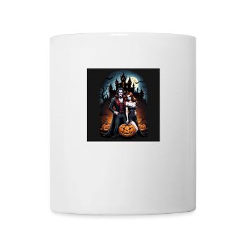 Vampire Paar Halloween Kürbis Fledermaus Kostüm - Tasse - Weiß - Vorne