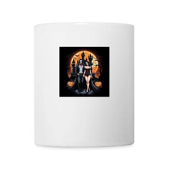 Vampire Paar Halloween Kürbis Fledermaus Kostüm - Tasse - Weiß - Vorne