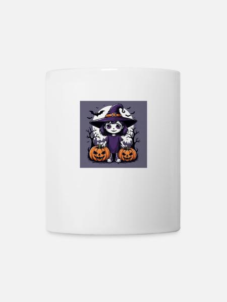 Witch Cute Halloween Pumpkin Gift Cemetery - Mug - white