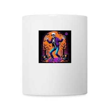 Skeleton Halloween Dance Cemetery Pumpkin Retro - Mug - white - Front