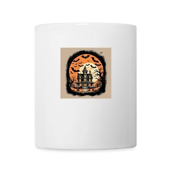 Ghost Castle Halloween Pumpkin Bat - Mug - white - Front