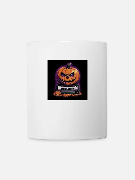 Halloween Pumpkin Retro 90s Costume Creepy - Mug - white