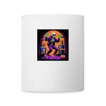 Skeleton Halloween Dance Cemetery Pumpkin Retro - Mug - white - Front