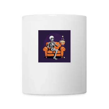 Squelette Coach Popcorn Halloween Cadeau Drôle - Mug blanc - blanc - Devant