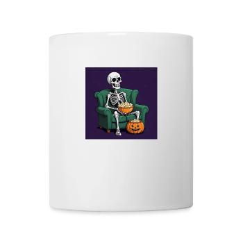 Squelette Coach Popcorn Halloween Cadeau Drôle - Mug blanc - blanc - Devant