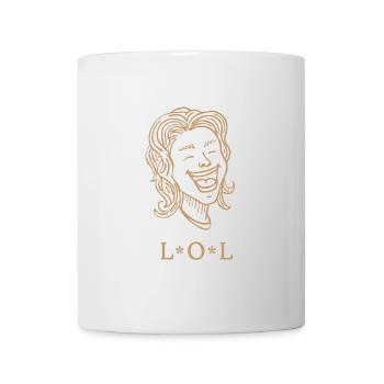 Lachende Frau – LOL gold - Tasse - Weiß - Vorne