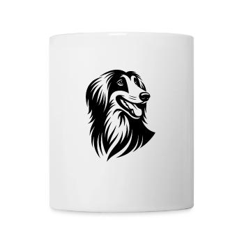 lévrier afghan élégant portrait de chien - Mug blanc - blanc - Devant