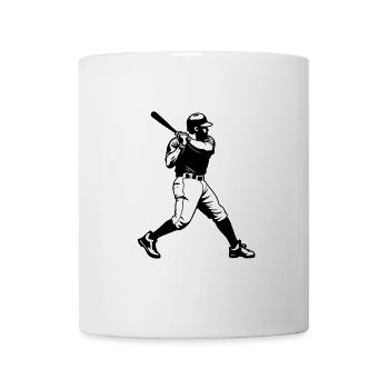Batteur de silhouette de joueur de baseball - Sports Design - Mug blanc - blanc - Devant