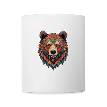 Tribal Bear Illustration - Animal Mandala - Mug - white - Front
