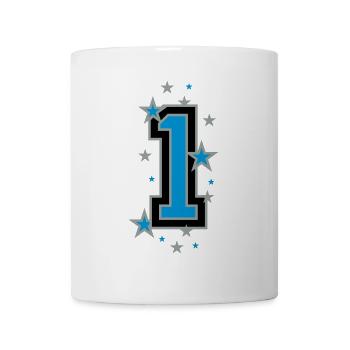 Mit Sterne verzierte Nummer Eins - Tasse - Weiß - Vorne