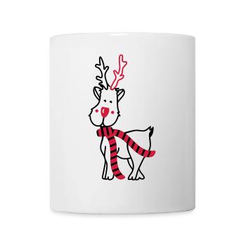 Rentier mit Schal - Tasse - Weiß - Vorne