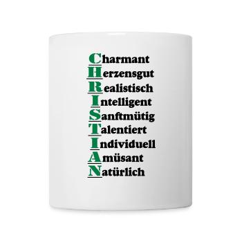 Christian Vorname,Namensschild,Name,Fun Shirt (25) - Tasse - Weiß - Vorne