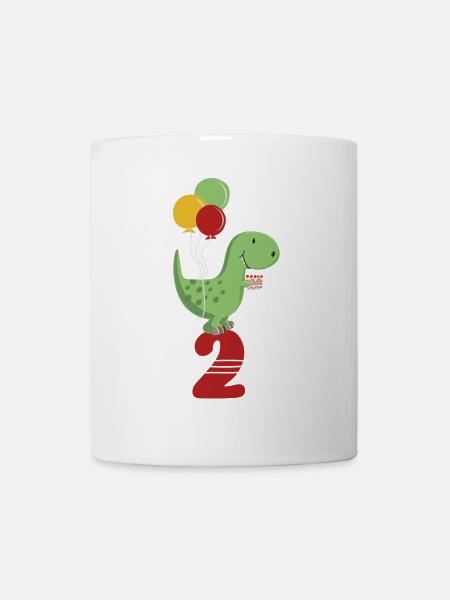 Second Birthday Boy T Rex Dinosaur - Mug blanc - blanc