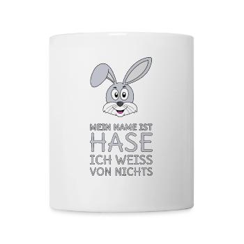 Mein Name ist Hase Ich weiß von nichts - Tasse - Weiß - Vorne