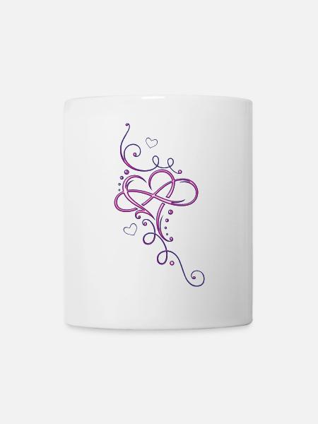 Coeur tribal avec boucle infinie, infini - Mug blanc - blanc