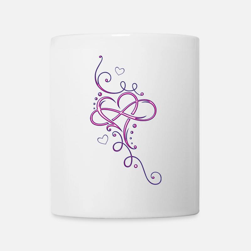 Herz Tribal mit Unendlichkeitsschleife, infinity - Tasse - Weiß