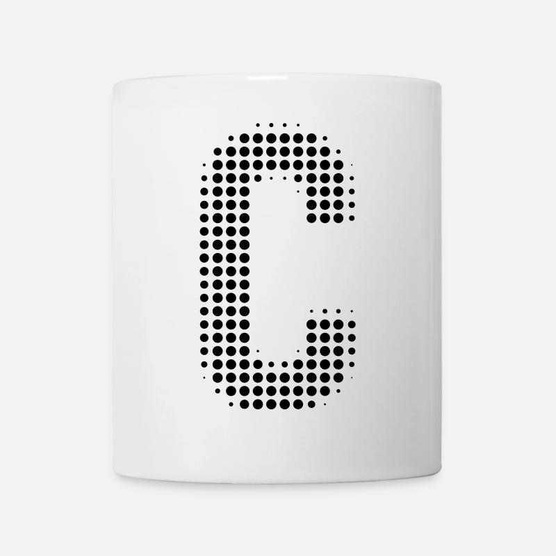 C Buchstabe Punkte Raster - Tasse - Weiß