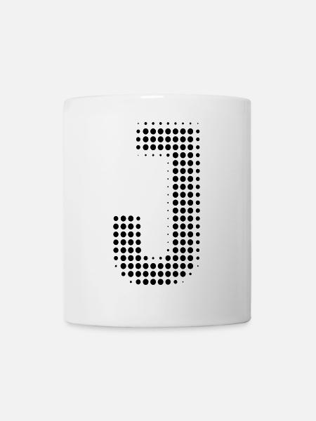 J Buchstabe Punkte Raster - Tasse - Weiß