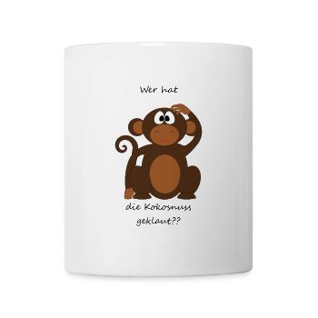 Qui a volé la noix de coco? Le singe? - Mug blanc - blanc - Devant