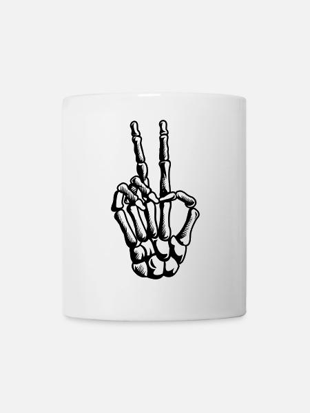 Peace Zeichen, Handzeichen - Tasse - Weiß