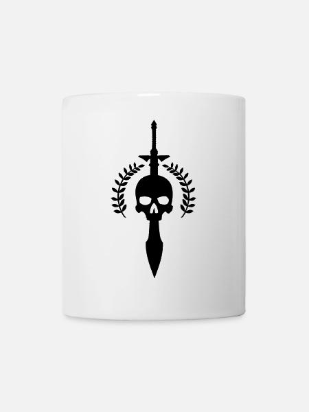Totenkopf Schwert - Tasse - Weiß