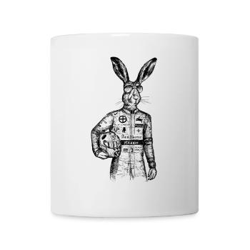 Rennhase - Motorsport - Hase - Kaninchen - Autos - Tasse - Weiß - Vorne