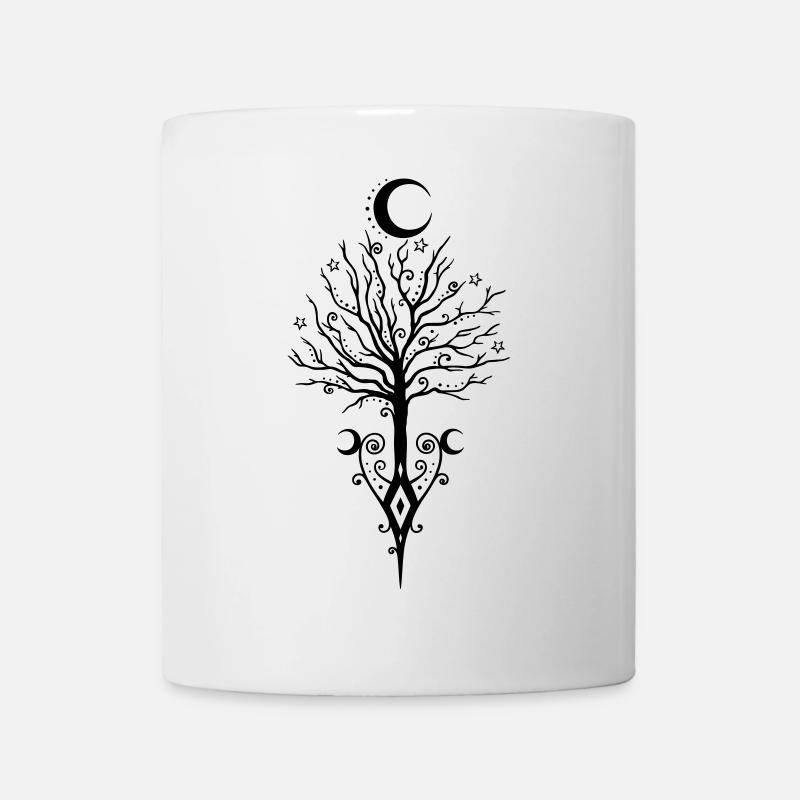 Baum Mond Nacht Sterne Mondbaum - Tasse - Weiß