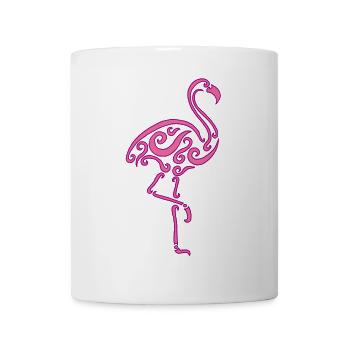 Rosa Flamingo - Tasse - Weiß - Vorne