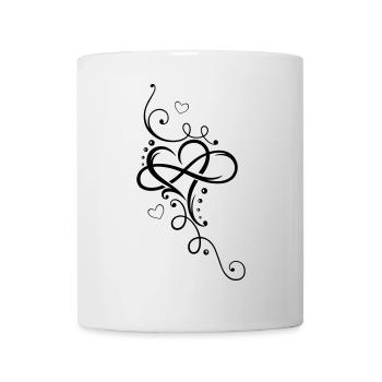 Tribal Heart with large infinity loop - Mug - white - Front