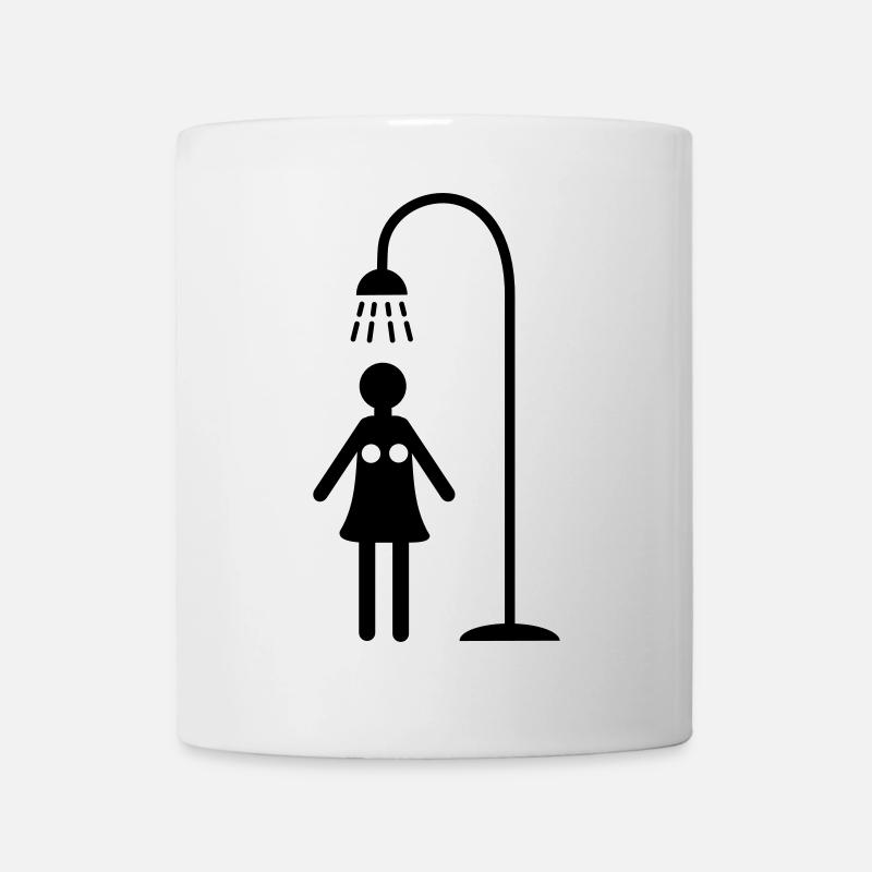 duschen hygiene lebensstil - Tasse - Weiß