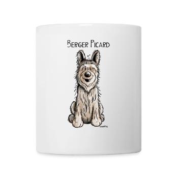Lustiger Berger Picard -.Hund - Dog - Comic - Tasse - Weiß - Vorne