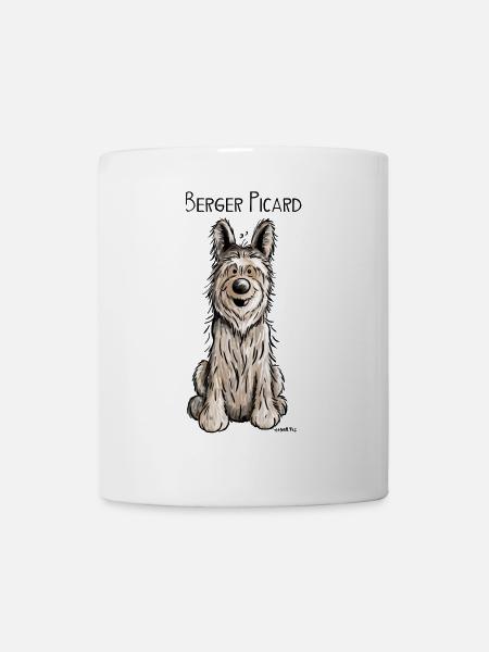 Funny Berger Picard - Dog - Comic - Mug - white