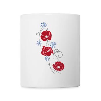 Poppies and cornflowers. Summer design. - Mug - white - Front