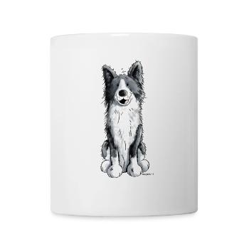 Fröhlicher Border Collie - Tasse - Weiß - Vorne