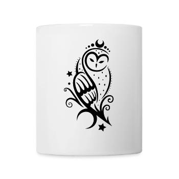 Eule Schneeeule Tattoo - Tasse - Weiß - Vorne