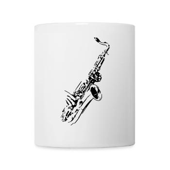 Saxophon Musikinstrument Musiker Band Horn * - Tasse - Weiß - Vorne